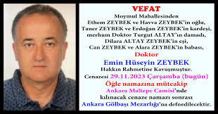 ZEYBEK AİLESİNE BAŞSAĞLIĞI DİLERİZ..