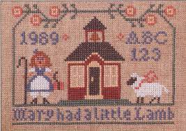 A large selection of counted cross stitch patterns featuring art for children's rooms. Mary Had A Little Lamb By Prairie Schooler The Counted Cross Stitch Pattern