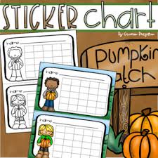 Positive Behavior Sticker Chart Reward Incentives Pumpkin Fall Autumn Theme