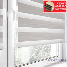 The blackout ez tm window cover provides 100% total window black out for night shift workers, home theaters, napping kids and more!. Winter Mood White Faux Raw Silk Zebra Blinds Forever Blinds