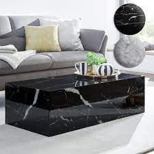 Regale, schränke, tische und polstermöbel selbst gestalten in unseren einfachen konfiguratoren von mycs. Finebuy Couchtisch 100x30x50 Cm Mdf Hochglanz Mit Marmor Optik Design Wohnzimmertisch Rechteckig Lounge Beistelltisch