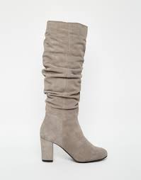 Discover high quality block heeled long boots online, buy cheap block heeled long boots at newchic.com, many kinds of block heeled long boots are well designed. Oasis Slouch Block Heel Boots In Grey Gray Lyst
