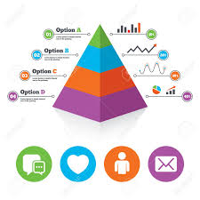 Pyramid Chart Template Social Media Icons Chat Speech Bubble