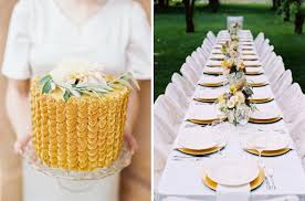 Arrange tin french flower market buckets along the runner, and fill with vibrant sunflower stems. An Anniversary Party