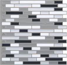 White/gray wood peel and stick subway tile backsplash, 10 sheets pvc light rustic backsplash wood tile for kitchen 4.5 out of 5 stars 8 $64.99 $ 64. Amazon Com Art3d 12 X 12 Peel And Stick Tile Kitchen Backsplash Sticker Gray Brick 6 Tiles Home Kitchen