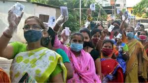 The bjp on tuesday swept elections to six municipal corporations in gujarat by winning 483 out of 576 seats. H3flwcui J9clm