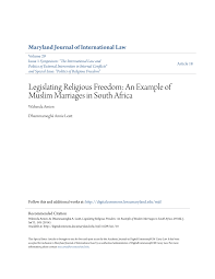 It will take some time that some people aren't willing to risk, or it can. Pdf Legislating Religious Freedom An Example Of Muslim Marriages In South Africa