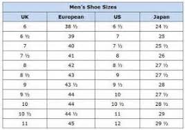 american mens shoe size chart international shoe sizing