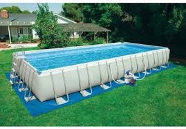 32 Ft X 16 Ft X 52 In Ultra Frame Rectangular Pool Set With Sand Filter Pump Saltwater System Pool Rechteckig Swimming Pool Oberirdische Pools