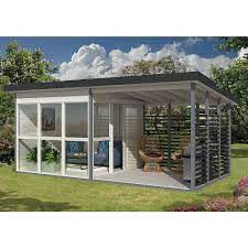 All elements in kwik room kits are precut and panelized, except for the siding. Allwood Solvalla Studio Cabin Garden Lounge Kit Cab Solvalla Hd The Home Depot Backyard Guest Houses Backyard House Backyard Cabin