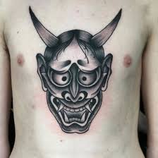 The mask designed with has a learning mouth, sharp teeth, metallic eyes (because it is not human) the red hannya and black hannya are so jealous that they have lost control and even kill people and eat. Update 36 Powerful Hannya Mask Tattoos August 2020