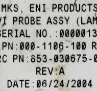 13059 MKS ENI VI PROBE ASSY, LAM 853-030675-001 000-1106-100 ...