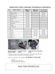 Jual beli kereta kancil terpakai bawah rm5k. Harga Timing Belt N Clutch Plate