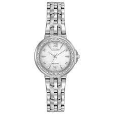E031, mineral crystal, gold dial, insufficient. Citizen Ladies Em0440 57a Eco Drive Diamond Stainless Steel Watch Silver Overstock 13327301