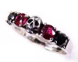 Semele Skull Wedding Band Natural Gemstones Steampunk Ring Etsy Skull Wedding Ring Skull Engagement Ring Sterling Engagement Rings