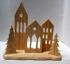 Weihnachtsdorf Klein Deko Teelichthalter Weihnachten Aus Holz Shabby Oder Natur Neu Holz Basteln Weihnachten Weihnachtsdorf Und Teelichthalter