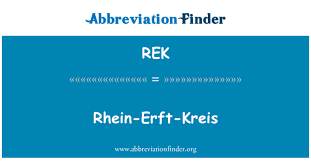 Die erft ist ein 106,6 km langer, südwestlicher und orographisch linker nebenfluss des rheins. Rek Definition Rhein Erft Kreis Abbreviation Finder