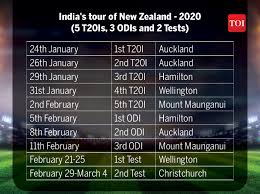 India Cricket Matches List 2019 20 Indias Action Packed