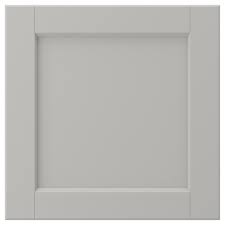 The transitional kitchen's masterpiece is the gorgeous hood with a great island! Lerhyttan Light Grey Door 40x40 Cm Ikea