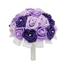 Embrace spring by bringing the freshly flowering purple hues into your home. Dark Purple Lavender Lilac Wedding Bouquet For Bridal Flowers Vanrina