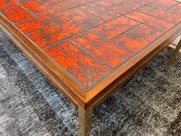 Marble tile inlay gem stone coffee table vintage marquetry wall decor gifts t54. Vintage Danish Modern Rosewood And Fat Lava West German Tile Coffee Table At 1stdibs