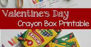 Easy Valentines Day Crayon Box Printable Crayon Valentines Crayon Box Crayon Gifts