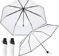 Amazon.com: Fabbay 2 Pcs Clear Umbrella Transparent Portable ...