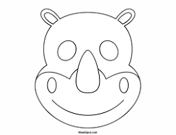 Black And White Leopard Print Mask Rhino Mask Template Animal Masks For Kids Animal Masks Rhino Animal