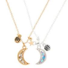 Best Friend Gifts Jewellery Claire S Friend Necklaces Moon Pendant Necklace Black Gold Jewelry