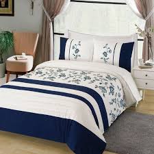 I am pairing it with gray and leafy green in other. Navy Blue And White Striped And Wildflower Print Luxury Themed Full Queen Size Bedding Sets Enjoybedding Com