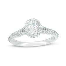 I don't care if vera wang came to my ceremony and officated. Vera Wang Love Collection 0 70 Ct T W Oval Diamond Frame Split Shank Engagement Ring In 14k White Gold Peoples Jewellers