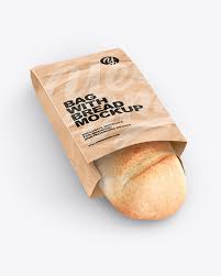 Paper Bag With Bread Mockup In Packaging Mockups On Yellow Images Object Mockups