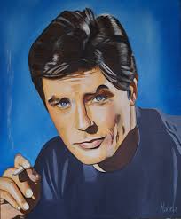 Artist Georgia O'Keeffe at home with mobile, by artist Alexander Calder  (1980). The American Southwest.