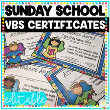 Time will not wait for you to prepare a certificate of perfect attendance and completion for your vbs students. Vacation Bible School Certificate Worksheets Teaching Resources Tpt