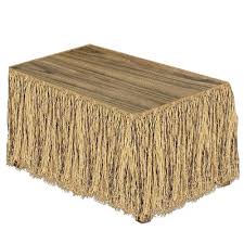 9 Natural Raffia Tropical Table Skirt Tropical Island Hawaiian Luau Decorations Table Skirt Hawaiian Party Theme Luau Party Supplies