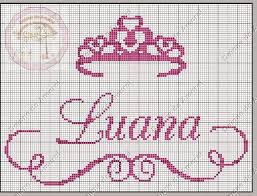 Clique na imagem para abrir o. Graficos Com Nomes Prontos Para Quem Ama Ponto Cruz Padroes De Ponto Cruz Ponto Cruz Infantil Feminino Coroas Em Ponto Cruz