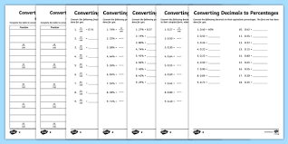 Choose, and circle, the correct answer from the following: Converting Fractions Decimals And Percentages Worksheets