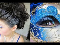 Princess prom half up half down prom hairstyle curly side bun hairstyle for prom masquerade hairstyles page 4 the best hair style in 2018. Halloween Tutorial Elegant Venetian Masquerade Hair Makeup Youtube