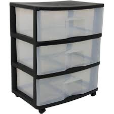 Black And Yellow Storage Bins Walmart Hpi 3 Drawer Cart Walmart Com Drawer Bins Dorm Room Storage Drawers