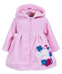 Widgeon Girls Pink Unicorn Novelty Hooded Coat