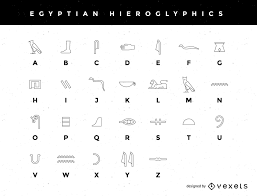 Mit stand heute umfasst es 24 buchstaben wobei auch gross und kleinbuchstaben vorkommen. Ein Stilisiertes Agyptisches Hieroglyphenalphabet Vektor Download