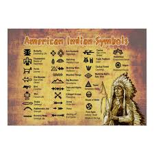 Native American Indian Symbols Poster Zazzle Com Indian Symbols Native American Legends Native American Symbols