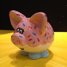 Cupcake Piggy Bank Oink Oink Themadpotter Pig Painting Pig Art Pottery Painting