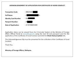 Once you get this certificate, you can get a chance to work in malaysia or other countries, subject to their immigration rules. New Good Conduct Good Conduct Certificate Application Facebook