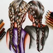 Illustration Girls Draw Hair Ideas Bff Drawings Best Friend Drawings Drawings Of Friends