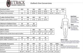 Outback Trading Company Sizes