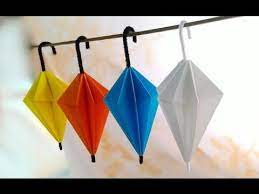How To Make A Paper Umbrella Origami Youtube Paper Crafts Origami Paper Umbrellas Book Origami
