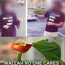 Maybe you would like to learn more about one of these? Wallah He S Mine Wallah She S Mine Wallah No One Cares Fun Funny Humor Joke Humor Funny Memes Funny