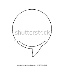 Continuous Line Drawing Of Round Speech Bubble Black And White Vector Minimalistic Linear Illustration Ma Continuous Line Drawing Continuous Line Line Drawing