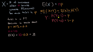 Expected Value Of A Binomial Variable Video Khan Academy